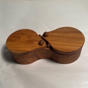 Vintage Wooden Double Compartment Box